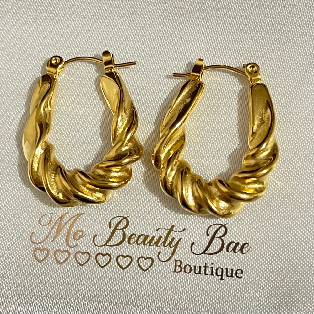 Gold Spiral Hoops